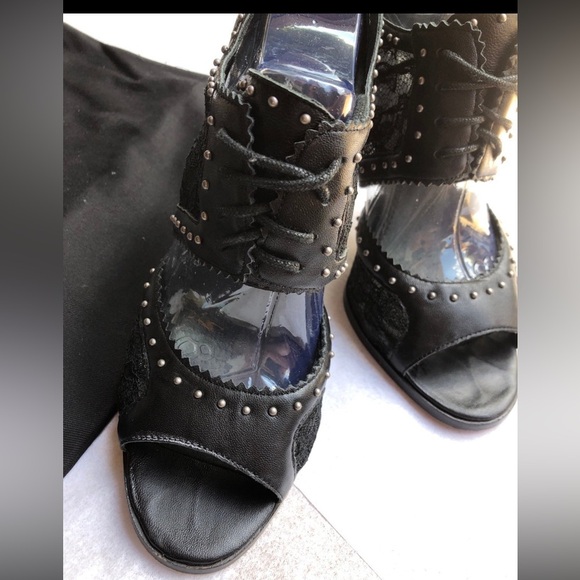 Creative Recreation Select Carlisi Leather and Lace Black heels women’s 8.5 - Picture 2 of 5